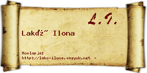 Lakó Ilona névjegykártya